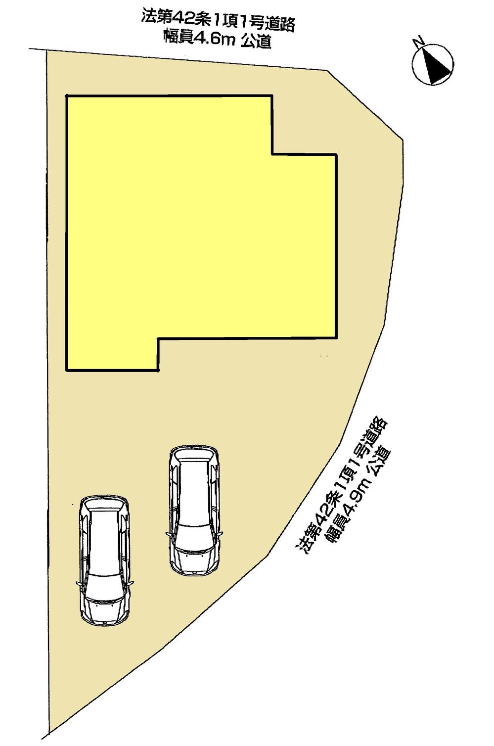 Compartment figure. 32,800,000 yen, 4LDK, Land area 154.28 sq m , Building area 98.42 sq m compartment view Parallel parking two possible! 