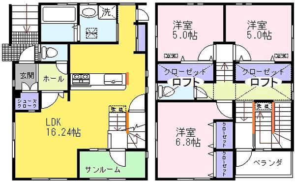 Floor plan. 36 million yen, 3LDK, Land area 132.37 sq m , Building area 97.06 sq m 3LDK