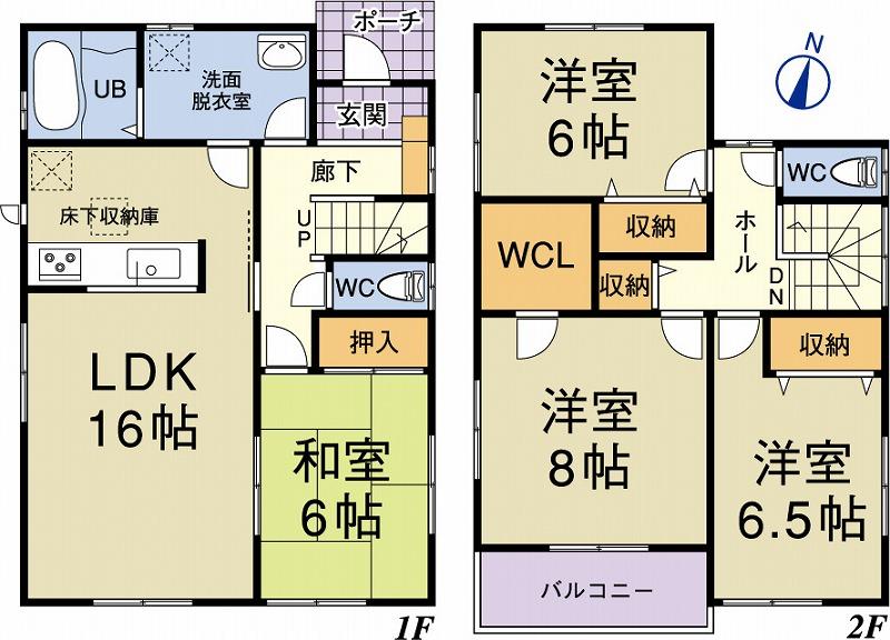 Floor plan. 35,800,000 yen, 4LDK, Land area 131.59 sq m , Building area 106 sq m