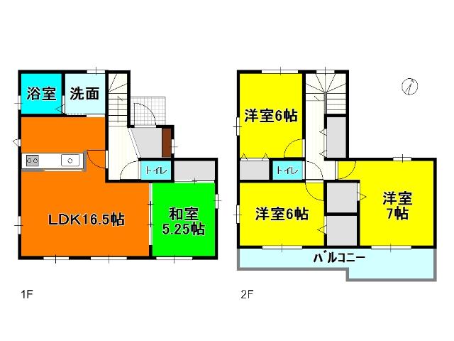 Floor plan. 24,900,000 yen, 4LDK, Land area 128.61 sq m , Building area 98.95 sq m