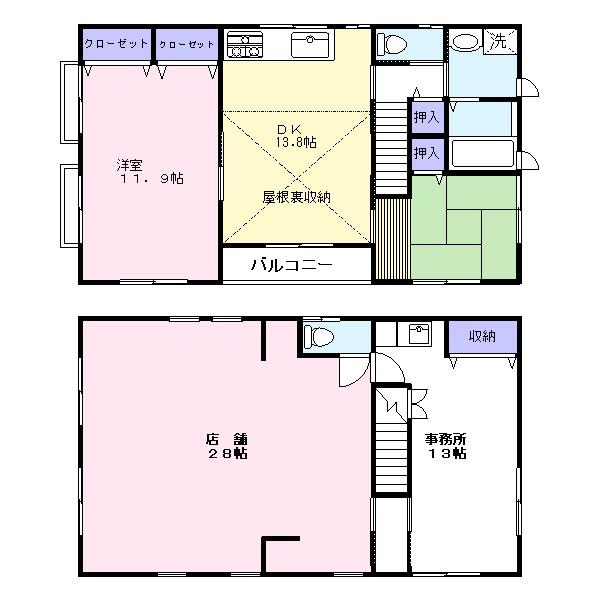 Floor plan. 23 million yen, 2DK, Land area 132.39 sq m , Building area 130 sq m