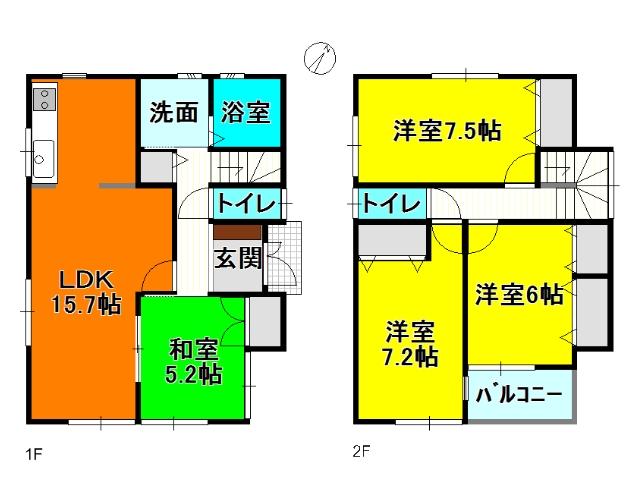 Floor plan. 30,800,000 yen, 4LDK, Land area 109.01 sq m , Building area 98.42 sq m floor plan