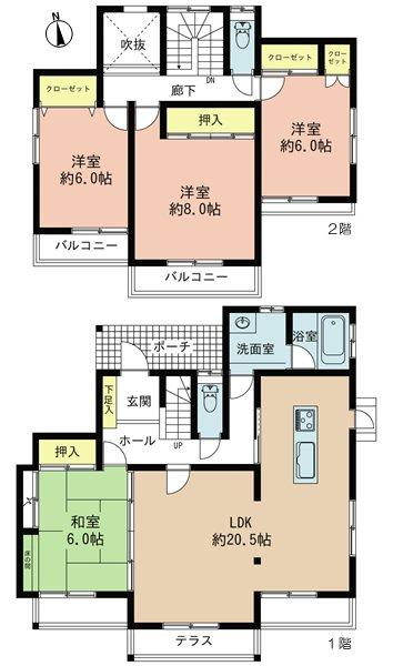 Floor plan. 24.5 million yen, 4LDK, Land area 200.2 sq m , Building area 112.61 sq m