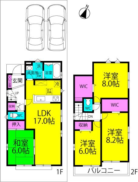 Floor plan. 29,900,000 yen, 4LDK, Land area 123.28 sq m , Building area 108.06 sq m
