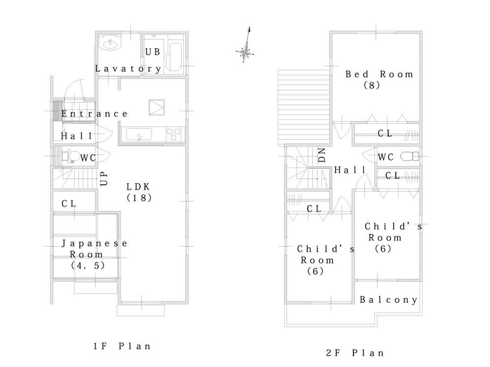 Building plan example (floor plan). Building plan Example (1) 4LDK, Land price 18.1 million yen, Land area 134.42 sq m , Building price 18 million yen, Building area 101.04 sq m