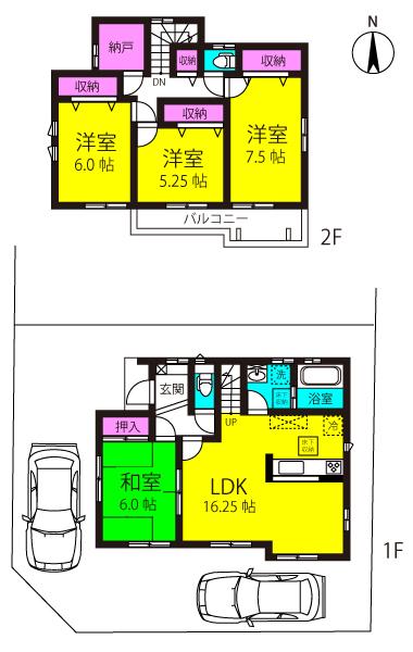 Floor plan. 29,900,000 yen, 4LDK + S (storeroom), Land area 119.22 sq m , Building area 102.26 sq m
