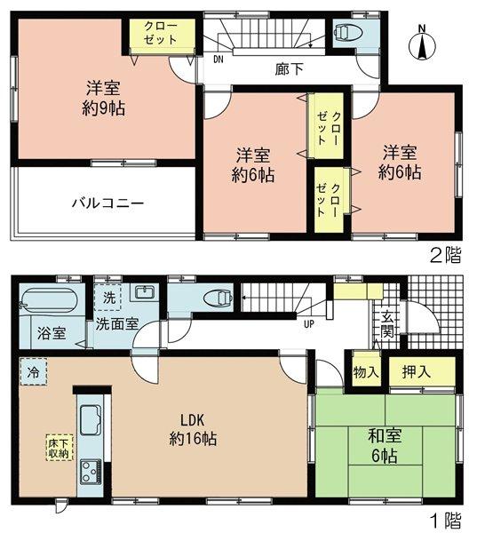 Floor plan. (1 Building), Price 25,800,000 yen, 4LDK, Land area 160 sq m , Building area 105.17 sq m