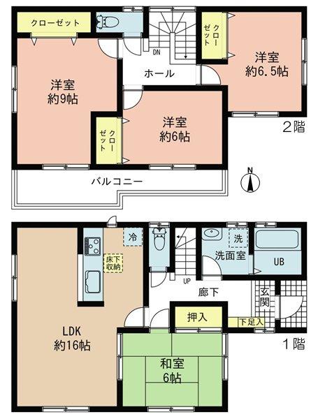 Floor plan. (3 Building), Price 27,800,000 yen, 4LDK, Land area 137.66 sq m , Building area 104.34 sq m