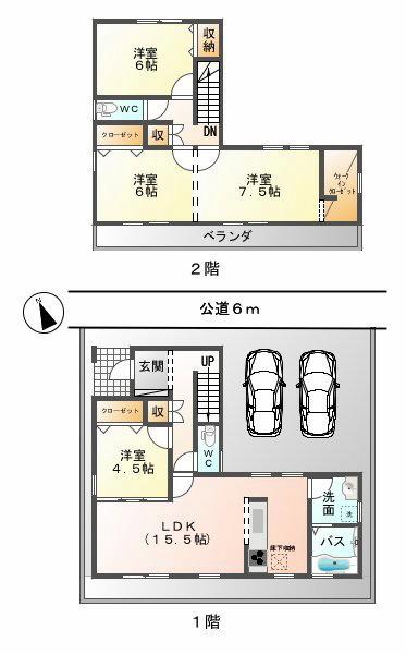 Floor plan. (A Building), Price 30,900,000 yen, 4LDK, Land area 125 sq m , Building area 99.79 sq m
