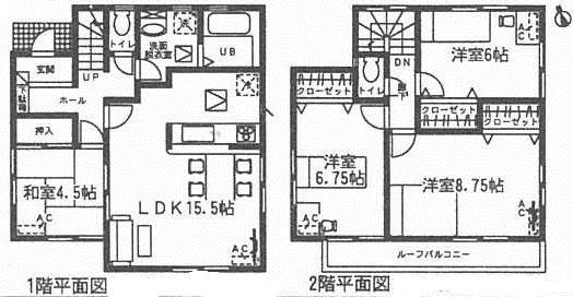 Floor plan. (3 Building), Price 25,800,000 yen, 4LDK, Land area 139.65 sq m , Building area 97.73 sq m