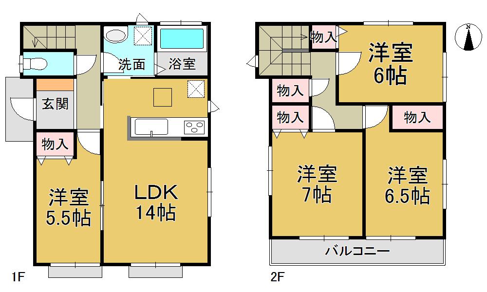 Floor plan. (Building 2), Price 24,800,000 yen, 4LDK, Land area 116.46 sq m , Building area 93.17 sq m