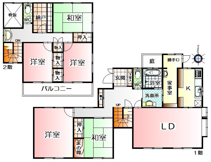 Floor plan. 24,900,000 yen, 5LDK + S (storeroom), Land area 328.38 sq m , Floor plan of building area 144.89 sq m children can also be freely adult