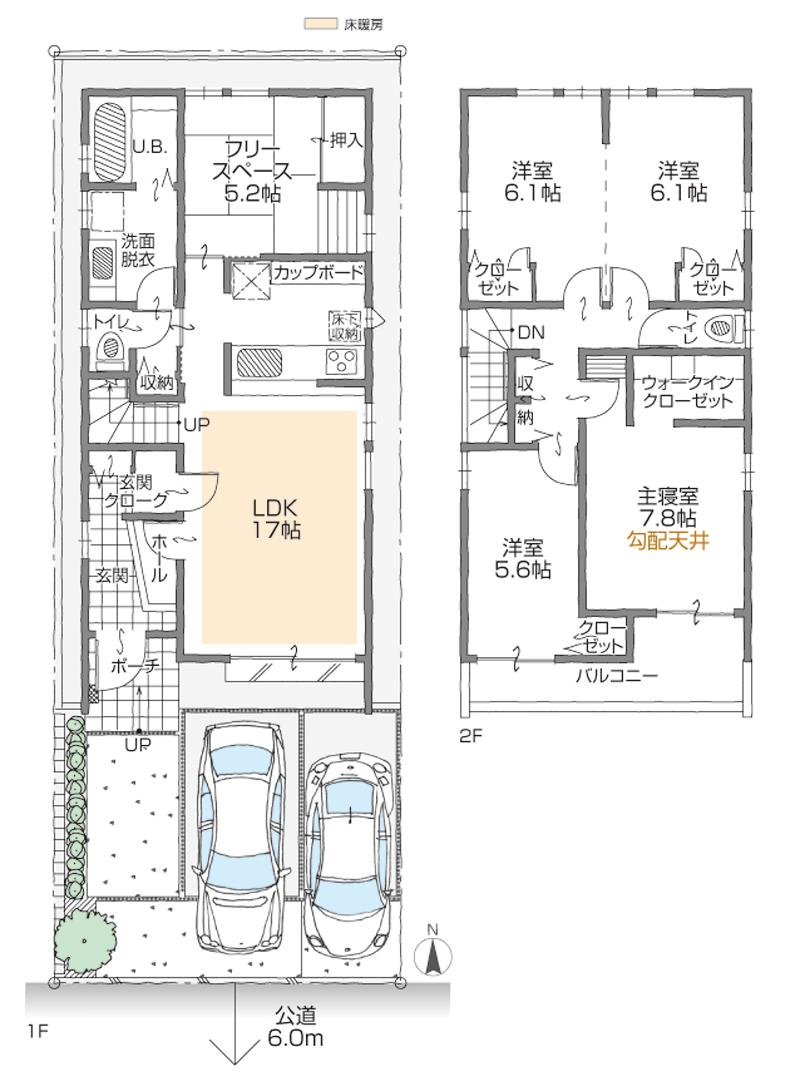 Floor plan. (B Building), Price 35,800,000 yen, 4LDK+3S, Land area 119.87 sq m , Building area 116.36 sq m