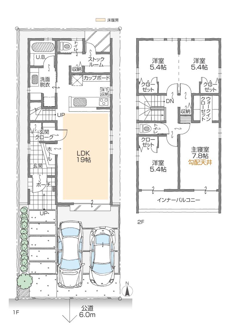 Floor plan. (D Building), Price 34,900,000 yen, 4LDK+3S, Land area 122.7 sq m , Building area 111.48 sq m