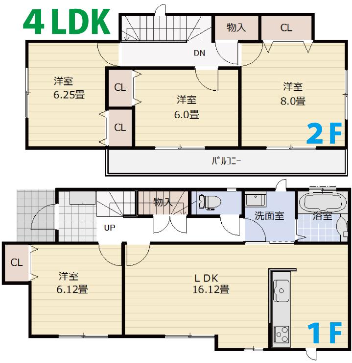 Floor plan. (1 Building), Price 25,800,000 yen, 4LDK, Land area 175.01 sq m , Building area 101.87 sq m