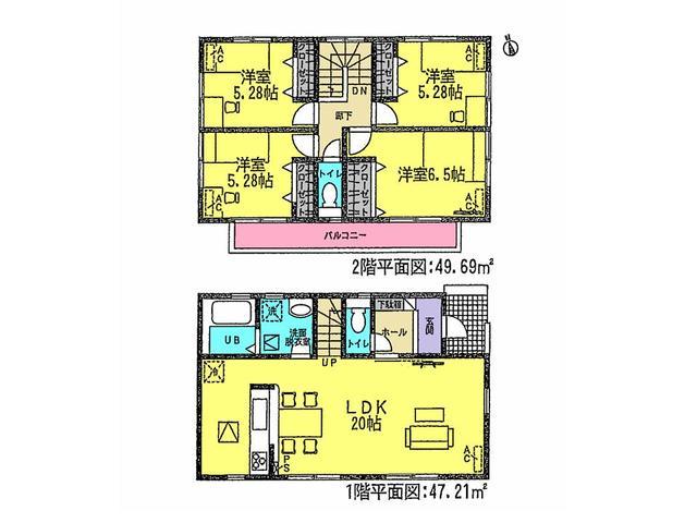 Floor plan. 23,900,000 yen, 4LDK, Land area 129.18 sq m , Building area 96.9 sq m floor plan