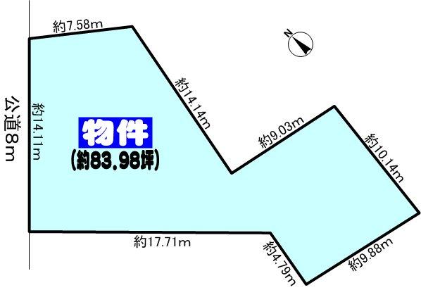 Compartment figure. Land price 41,300,000 yen, Land area 277.62 sq m