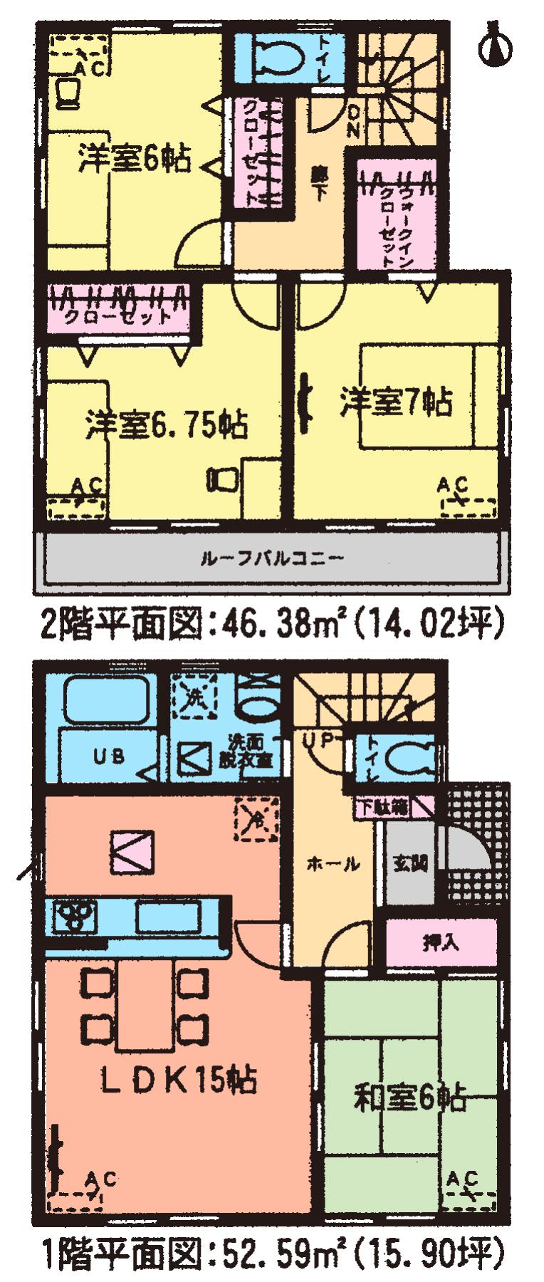 Floor plan. (Building 2), Price 26,800,000 yen, 4LDK, Land area 115.9 sq m , Building area 98.97 sq m