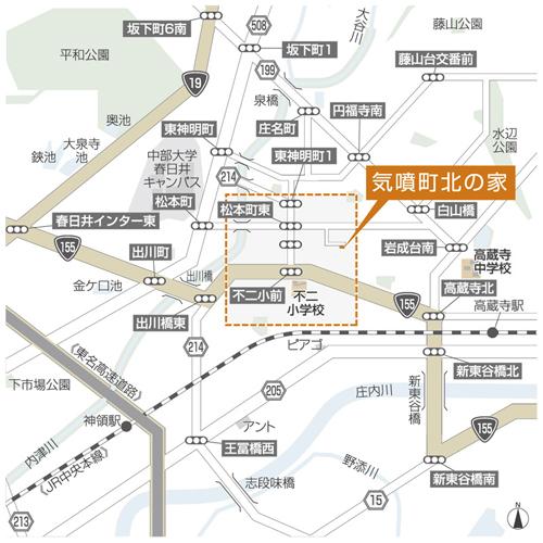 Local guide map. Wide-area view
