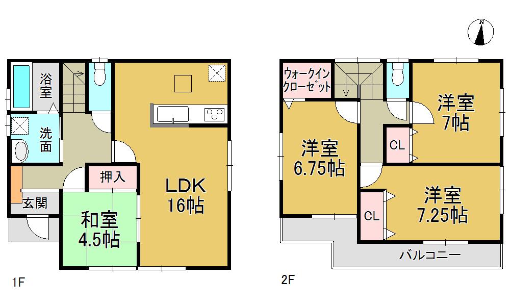 Floor plan. (1 Building), Price 26,800,000 yen, 4LDK, Land area 121.54 sq m , Building area 99.79 sq m