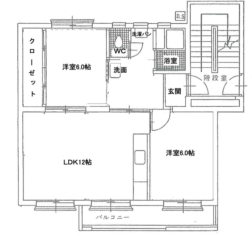 Floor plan. 2LDK, Price 4.8 million yen, Occupied area 51.82 sq m , Balcony area 5.65 sq m