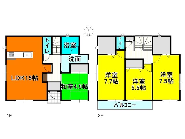 22,900,000 yen, 4LDK + 2S (storeroom), Land area 130.4 sq m , Building area 97.2 sq m floor plan