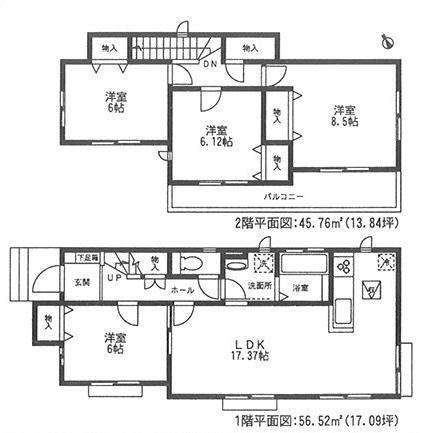 Floor plan. 25,800,000 yen, 4LDK, Land area 176.42 sq m , Building area 102.28 sq m