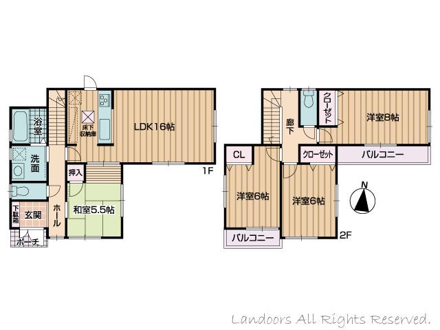 Floor plan. 22,800,000 yen, 4LDK, Land area 145.47 sq m , Building area 97.61 sq m floor plan