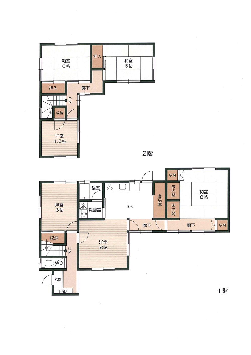 Floor plan. 17.5 million yen, 6DK, Land area 240 sq m , Building area 114.09 sq m