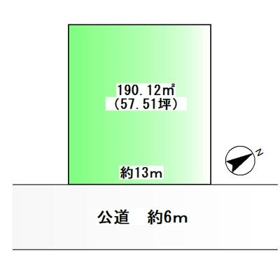 Compartment figure. Land price 11.5 million yen, Land area 190.12 sq m