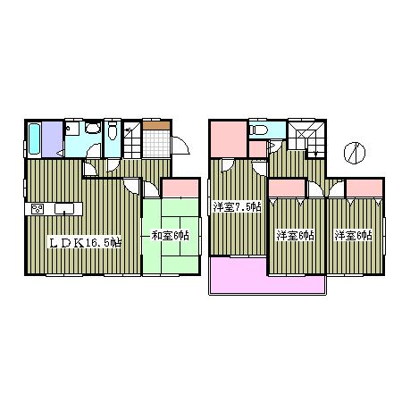 Floor plan. 32,800,000 yen, 4LDK, Land area 131.18 sq m , Building area 105.59 sq m