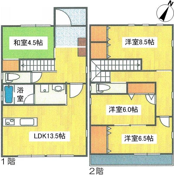 Floor plan. 23.8 million yen, 4LDK, Land area 101.39 sq m , Building area 105.17 sq m