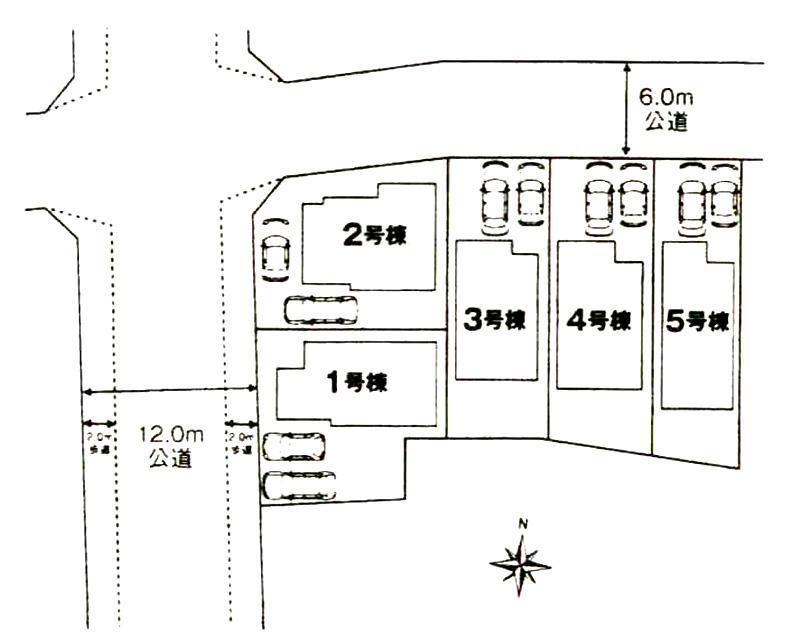 Compartment figure. All five buildings on the corner lot