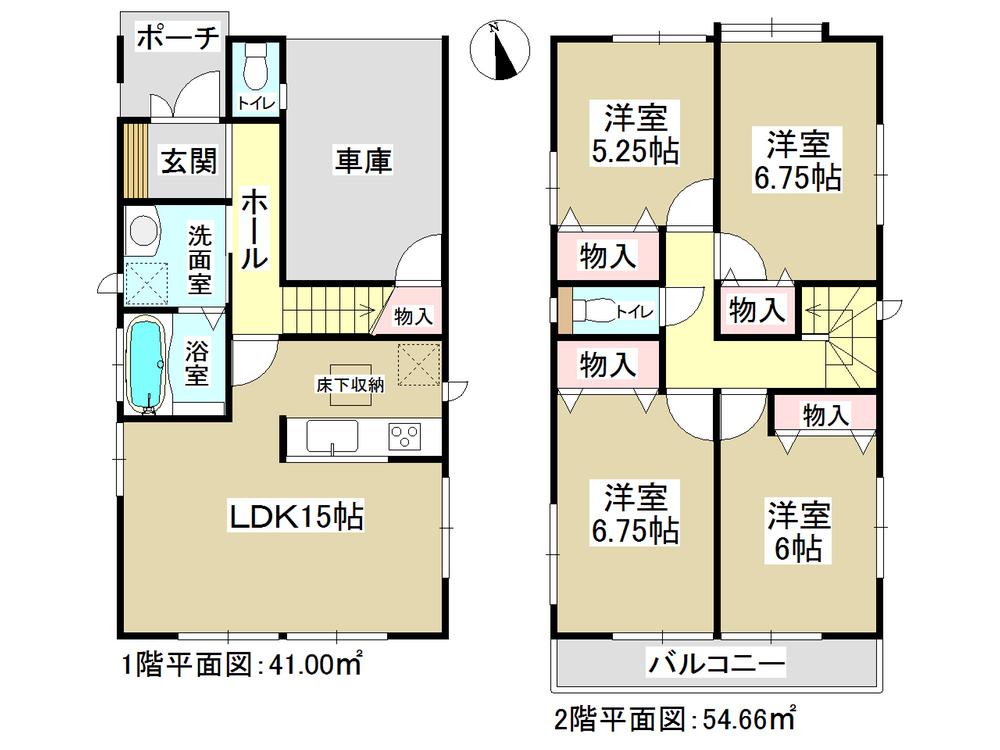 Floor plan. (E Building), Price 25,900,000 yen, 4LDK, Land area 107.12 sq m , Building area 106.84 sq m