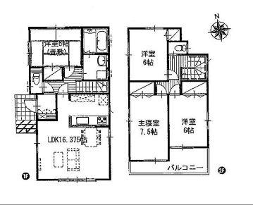 Floor plan. 21,400,000 yen, 4LDK, Land area 120.28 sq m , Building area 98.74 sq m