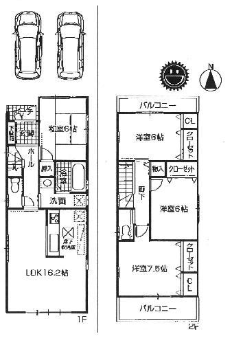 Floor plan. (3 Building), Price 26,800,000 yen, 4LDK, Land area 121.34 sq m , Building area 97.61 sq m