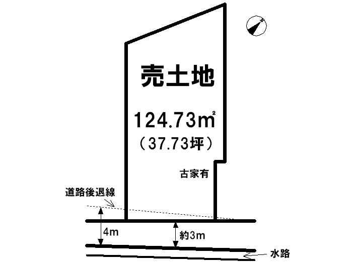 Compartment figure. Land price 13.2 million yen, Land area 124.73 sq m local compartment view Setback Yes
