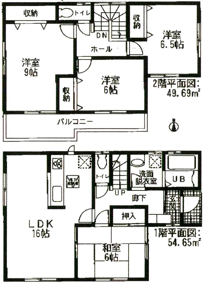 Floor plan. (3 Building), Price 27,800,000 yen, 4LDK, Land area 137.66 sq m , Building area 104.34 sq m
