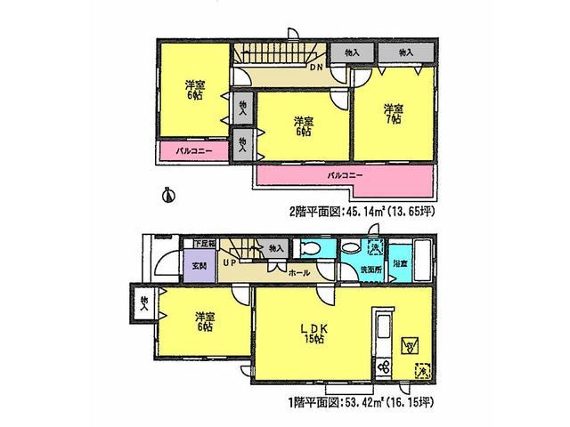 Floor plan. 23.8 million yen, 4LDK, Land area 117.7 sq m , Building area 98.56 sq m floor plan