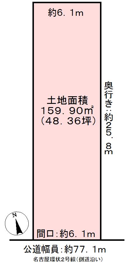Compartment figure. Land price 16.8 million yen, Land area 159.9 sq m