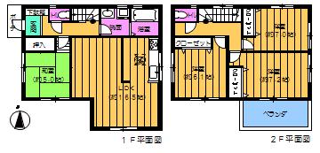 Floor plan. 27,800,000 yen, 4LDK, Land area 120.59 sq m , Building area 96.9 sq m