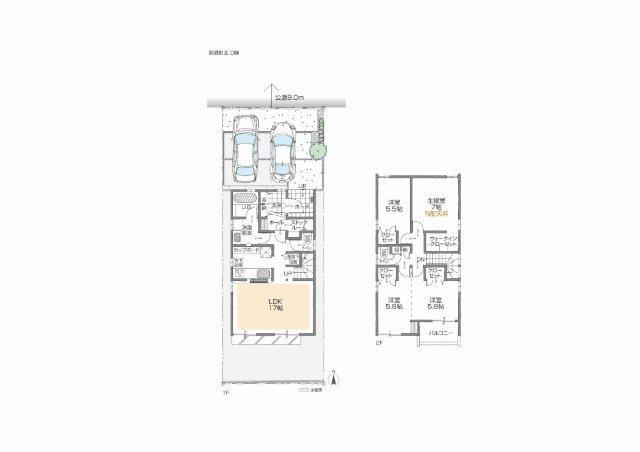 Floor plan. (C Building), Price 33,800,000 yen, 4LDK+S, Land area 122.52 sq m , Building area 104.85 sq m