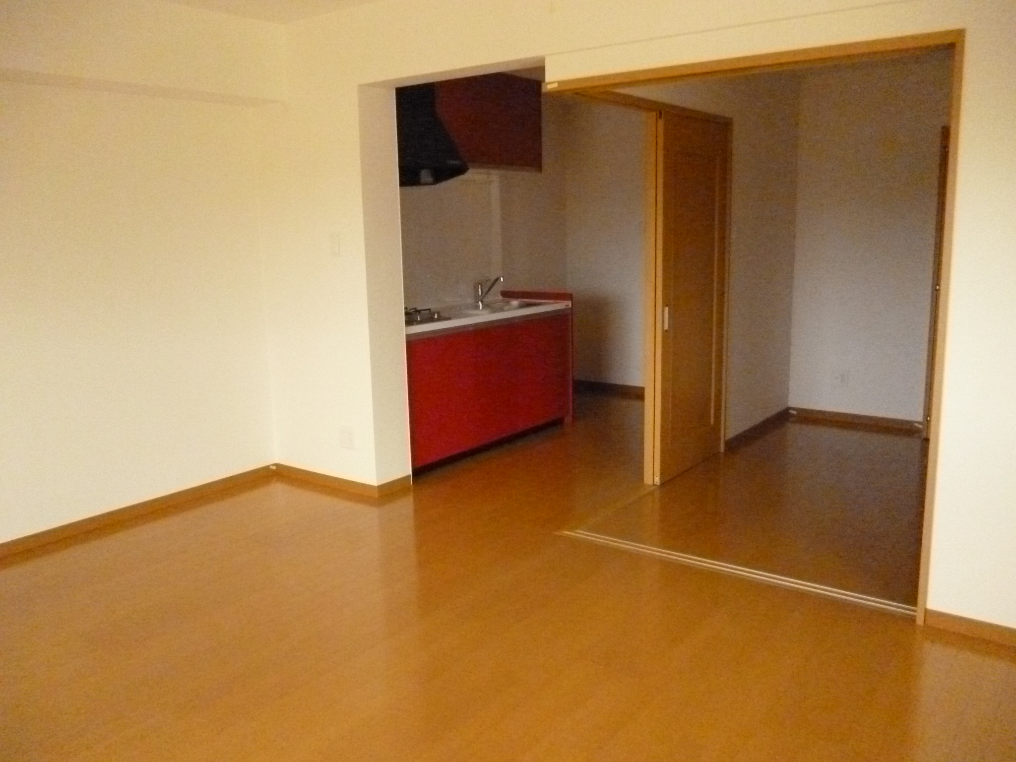 Living and room. Floor plans of spacious space 1LDK if slide the door! 