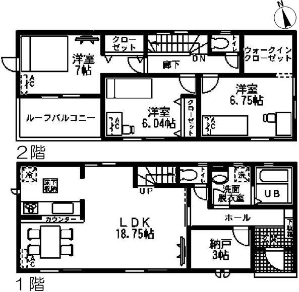 Floor plan. (Building 2), Price 27.5 million yen, 3LDK+S, Land area 139.37 sq m , Building area 99.39 sq m