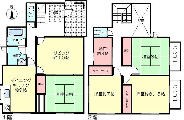 Floor plan. 39,800,000 yen, 4LDK + S (storeroom), Land area 303.62 sq m , Building area 126.45 sq m