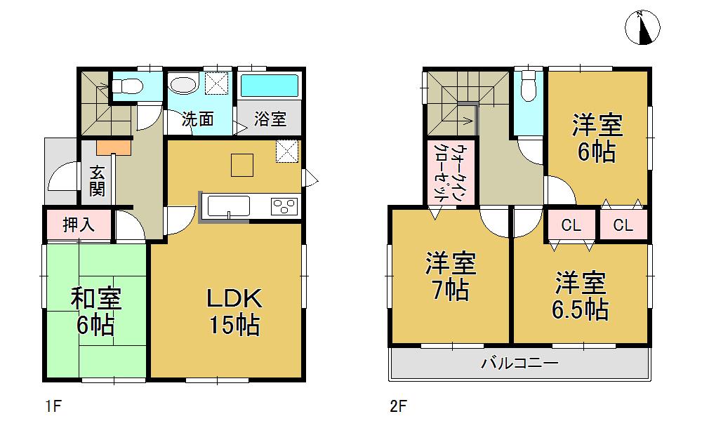 Floor plan. (1 Building), Price 29,800,000 yen, 4LDK, Land area 130 sq m , Building area 98.97 sq m