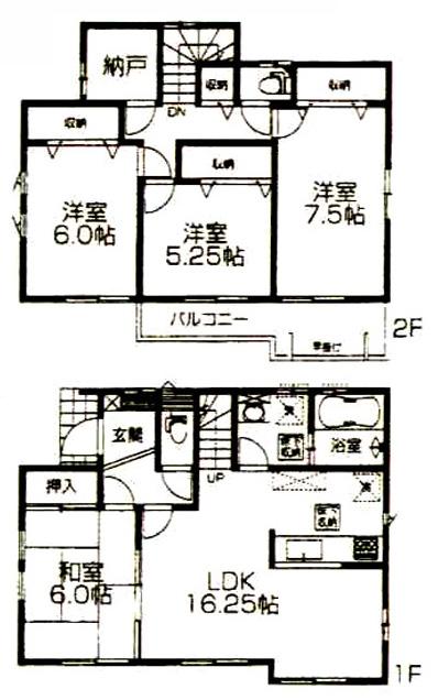 Floor plan. (Building 2), Price 29,900,000 yen, 4LDK, Land area 119.22 sq m , Building area 102.26 sq m