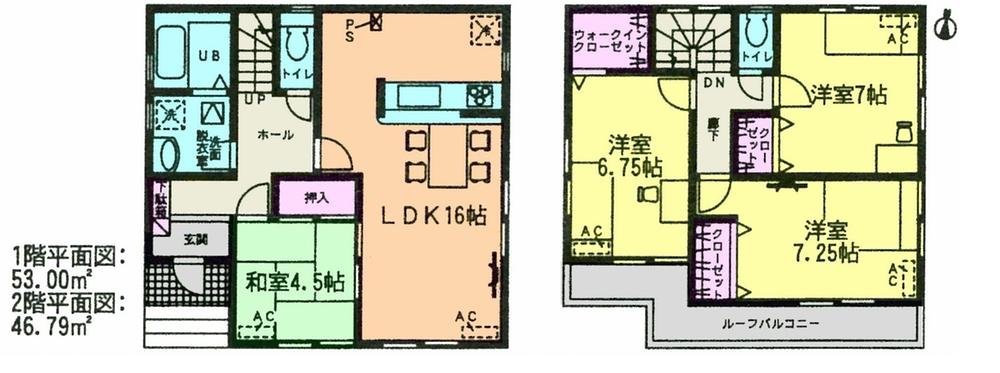 Floor plan. (1 Building), Price 26,800,000 yen, 4LDK, Land area 121.54 sq m , Building area 99.79 sq m