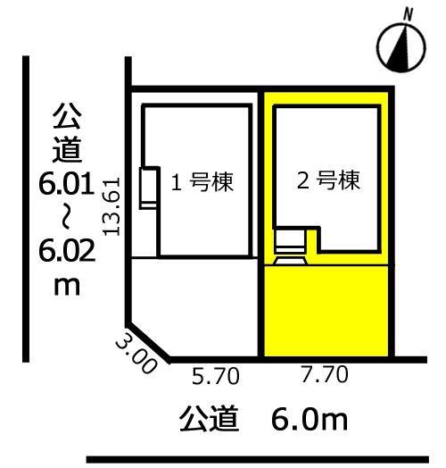 The entire compartment Figure. The property is 2 Building. Car two parallel parking can be shaped land! Front road of 6m with a space