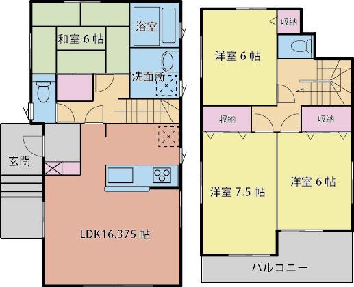Floor plan. (4 Building), Price 21,400,000 yen, 4LDK, Land area 120.28 sq m , Building area 98.74 sq m